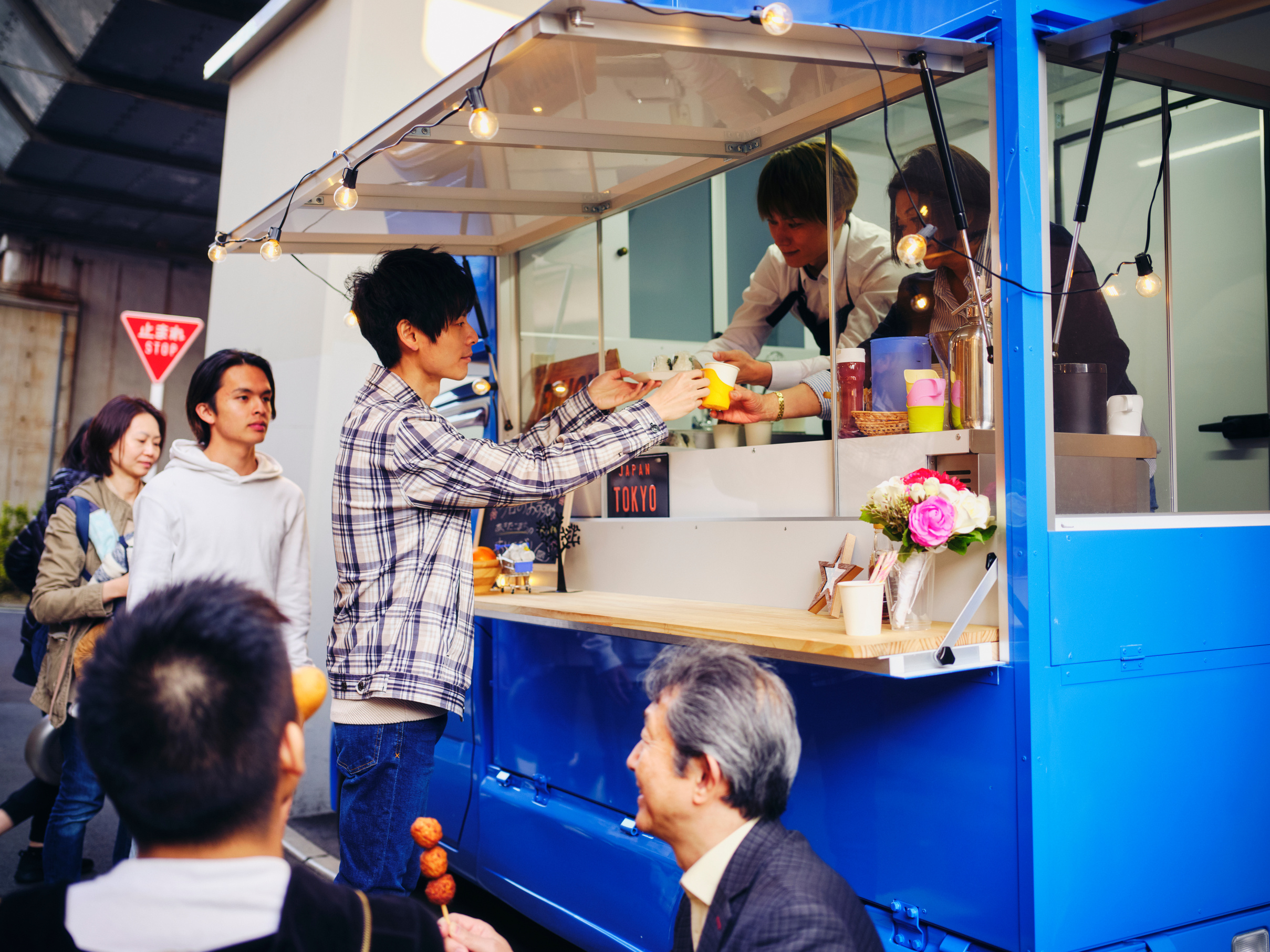 Kitchen Car Food Truck on the Street in Tokyo Japan