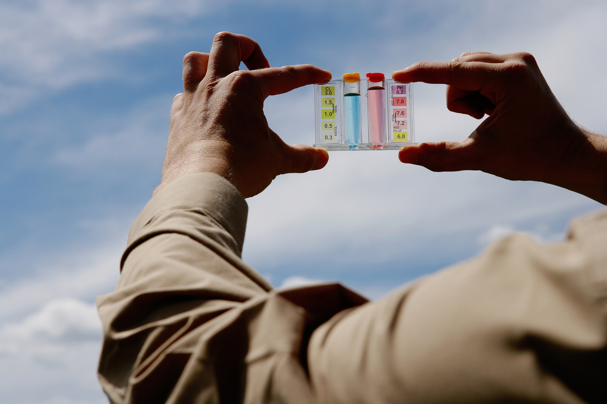 Scientist testing water quality